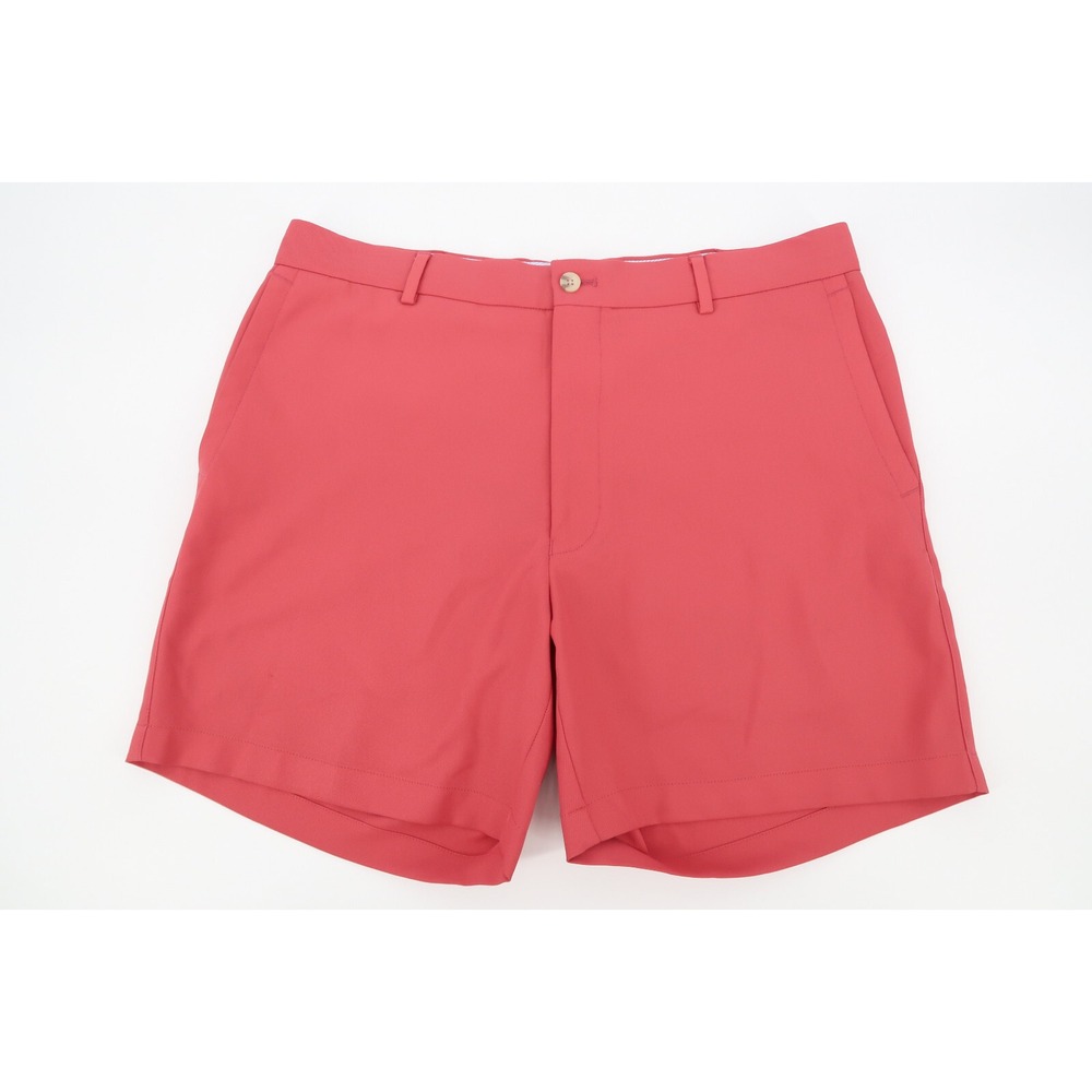 Peter Millar Mens Golf Shorts Cape Red Salem‎ Performance Hybrid Size 34